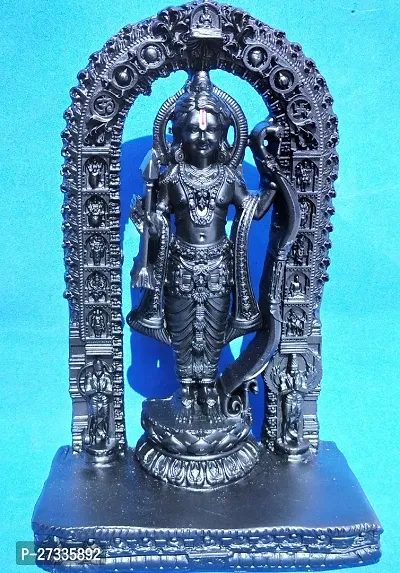 Ram MurtI Ayodhya Ram Janmbhumi With Made Of Pure Polyresin Material In Black Colour Its Comes To Good Energy.-thumb0