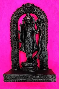 Lord Shree Ram Statue Ram Janambhumi  Ayodhya Ram Mandir With Made Of Polyresin Material In Blavk Colour With The Dimension Of ( Length  11 cm Breadth  06 cm Height 18 cm )-thumb1
