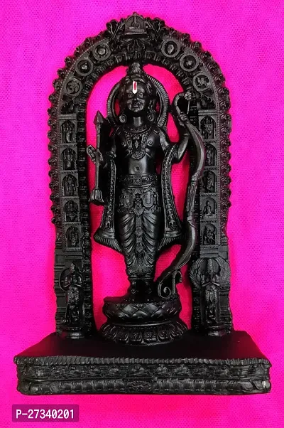 Lord Shree Ram Statue Ram Janambhumi  Ayodhya Ram Mandir With Made Of Polyresin Material In Blavk Colour With The Dimension Of ( Length  11 cm Breadth  06 cm Height 18 cm )-thumb2