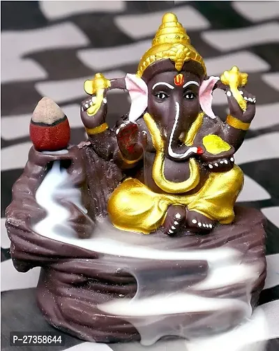 Water Fountain Lord Ganesh Suitable In Our Home And Free 10 Backflow Cone . With In Golden Colour.