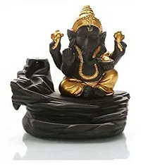 Lord Idol Fountain Smoke Shree Ganesh Free 10  Backflow Cone Incense Holder Dhup  Batti  Stand    In Golden Colour-thumb1