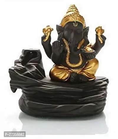Lord Idol Fountain Smoke Shree Ganesh Free 10  Backflow Cone Incense Holder Dhup  Batti  Stand    In Golden Colour-thumb2