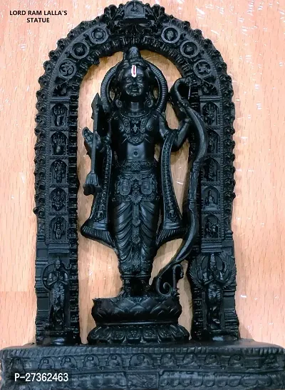 Ram Mandir Janambhumi Ayodhya Polyresin Ram Lalla Idol Statue Showpiece Murti for Home Decor Decoration Gift Gifting Items-thumb0