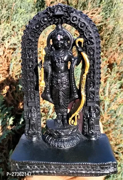 Ayodhya Theme Develop  Statue Of Ram Lalla With In Made Of a Quality Polyresin Material In Black Colour .Also a Statue of Ram's Forehead In A Red  Tilak .