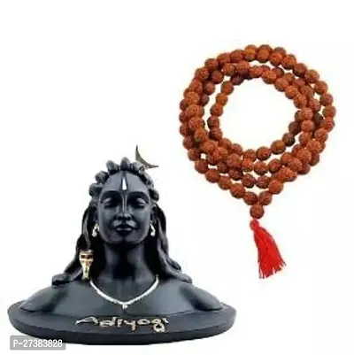 Adiyogi Statue with Rudraksha Mala With 108 Beads Its Perfect Place To Home Tample Office Showpiece.-thumb0