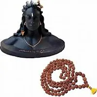 Idol Adiyogi In Black Colour . With Rudraksh Mala . It Has Beatiful Crescent Moon  Tilak On Top Which Gives A Beautiful Look To Lord Shiva Idol-thumb1