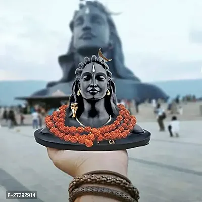 Lord Adiyogi Statue  In Black Colour With Made Of Polyresin Material  Lord Adiyogi Shiva Statue for Car Dash Board-thumb2