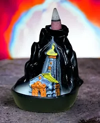 Polyresin Material Made Lord Shankar Smoke Kedarnath Mandir  with 10  Backflow Cone-thumb1