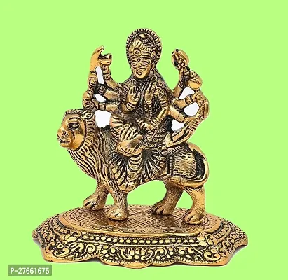 Base Durga Mata Suitable For Home Tample To Worship The Idol Durga Mata Base With Metal Material With In Golden Colour