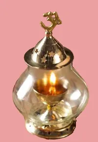 Akhand Diya Diyas Decorative Brass Crystal Oil Lamp, Diwali Decoration Item Home Tample  Pooja Diya For Mandir-thumb1
