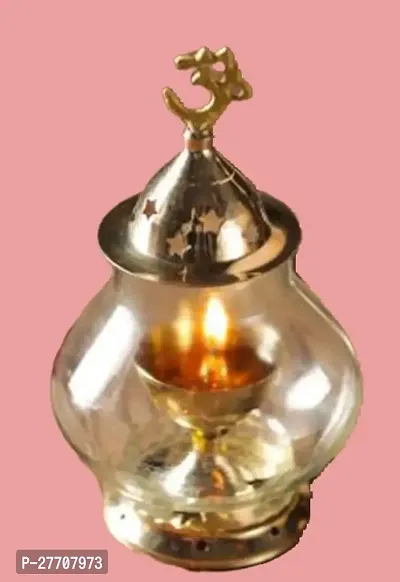 Akhand Diya Diyas Decorative Brass Crystal Oil Lamp, Diwali Decoration Item Home Tample  Pooja Diya For Mandir-thumb2