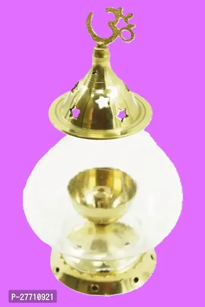 Diya Akhand Diya Brass Diya With Coverd Glass Diya Decorate And Showpiece Diya For Use In Worship To Tample Home Tample