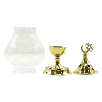 Diya Akhand Diya Brass Diya With Coverd Glass Diya Decorate And Showpiece Diya For Use In Worship To Tample Home Tample-thumb1