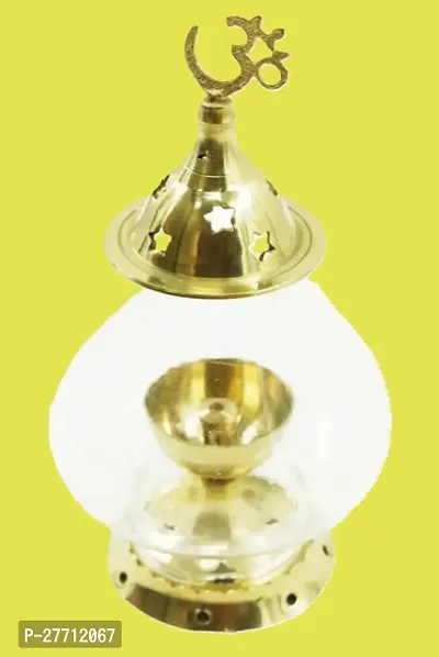 Brass Material Akhand Diya Pooja Diya Worship In Tample Home Tample The Diya With Curved Glass Decorate Home Festivals And Other Occasion-thumb0