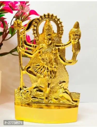 Golden Flate Kali Mata Murti Kali Maa Statue Maa Kali Murti Metal Decor Living Room Showpiece Car dashboard Home Tample  Office Desk