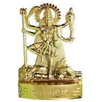 Golden Flate Kali Mata Murti Kali Maa Statue Maa Kali Murti Metal Decor Living Room Showpiece Car dashboard Home Tample  Office Desk-thumb1