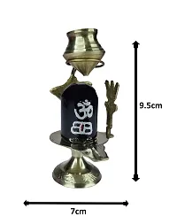 Haridwar Divine Brass Shiva Shivling Natural Stone with Jaladhari Lota Kalash-thumb1