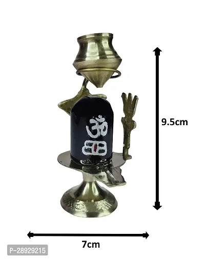 Haridwar Divine Brass Shiva Shivling Natural Stone with Jaladhari Lota Kalash-thumb2