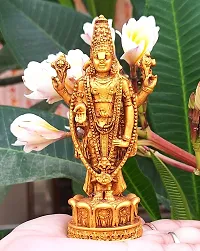 HARIDWAR DIVINE   GOLDEN Tirupati Balaji Venkateshwara Murti Idol Statue Lord Srinivasa Pooja Home Office Temple Decor Gift-thumb1