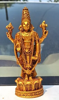 HARIDWAR DIVINE   GOLDEN Tirupati Balaji Venkateshwara Murti Idol Statue Lord Srinivasa Pooja Home Office Temple Decor Gift-thumb2