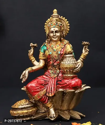 HARIDWAR DIVINE Polyresin Marble Power Panchmukhi Laxmi MATA Statue for Home Pooja / Temple  / Diwali Pooja-thumb0