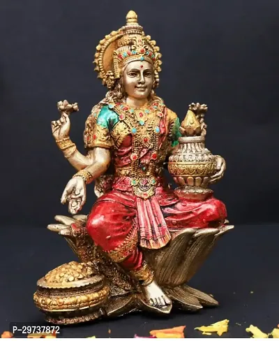 HARIDWAR DIVINE Polyresin Marble Power Panchmukhi Laxmi MATA Statue for Home Pooja / Temple  / Diwali Pooja-thumb2