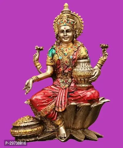 HARIDWAR DIVINE Laxmi MATA Ji Murti Statue Goddess Laxmi Idol for Pooja Gift Good Luck Money (Multicolor)