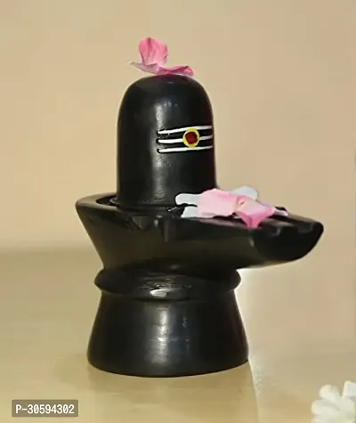 Shivling Idol Handcrafted  Hand Painted With Tilak  1 PC-thumb0