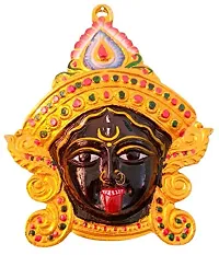 HARIDWAR DIVINE    Metal Goddess Durga Face Wall Hanging Sculpture Hindu Religious Maa Kali Mask (multi colour)-thumb2