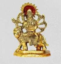 HARIDWAR DIVINE Goddess Maa Durga Devi Idol Statue Sherawali MATA Rani Spiritual Puja Vastu Showpiece Fegurine - Religious Murti Pooja Gift Item Metal-thumb1