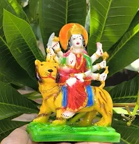 HARIDWAR DIVINE Polyresin Goddess Maa Durga Devi Statue Sherawali MATA Idol, Multicolor Pooja,Decor Your Home, 1 Piece-thumb1