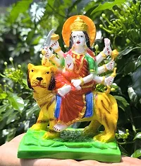 HARIDWAR DIVINE Maa Durga Idol Golden| Ideal for Home/Office Temple puja | Home Decor | Navratri puja | Festival pujan | Gift Item, polyresin durga-thumb1