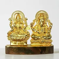 HARIDWAR DIVINE  God Laxmi Ganesh Set Statue Idol Murti in Brass || Swastik Metal Ganesh Laxmi Statue for Diwali Puja, Prosperity (Religious Item)-thumb2