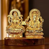 HARIDWAR DIVINE Golden Metal Lord Lakshmi Ganesha Laxmi Ganesh Idol | Statue | Antique Finish Idols | Murti | Idol for Temple Puja Pooja Room Home Decor-thumb2