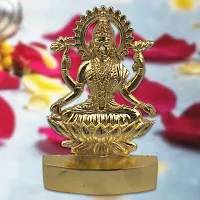 HARIDWAR DIVINE God Laxmi Set Statue Idol Murti in Brass || Mata Laxmi Swastik Statue Car Dashboard,Golden for Diwali Puja, (Religious-thumb1