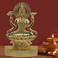 HARIDWAR DIVINE Golden Metal Lord Lakshmi Idol | Statue | Antique Finish Idols | Murti | Idol for Temple Puja Pooja Room Home Decor-thumb2