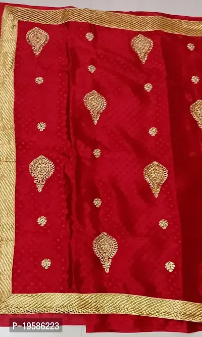 Red colour golden work saree-thumb4