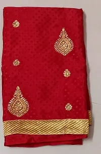 Red colour golden work saree-thumb1