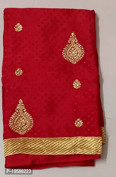 Red colour golden work saree-thumb2