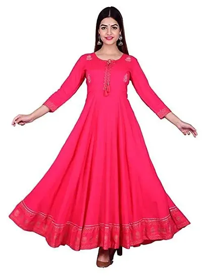 Stylish Rayon Anarkali Embroidered Kurta