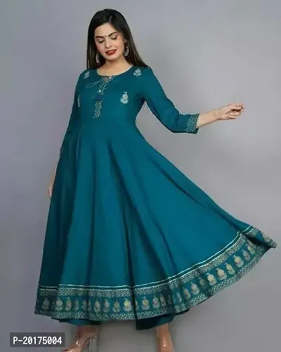 Stylish Rayon Anarkali Stitched Kurta For Women-thumb0