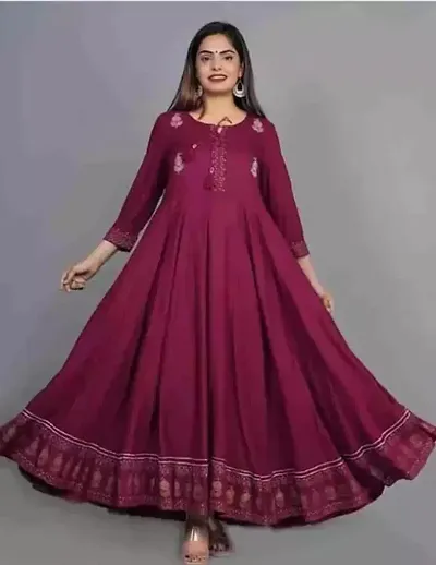 Women trendy printed anarkali kurta