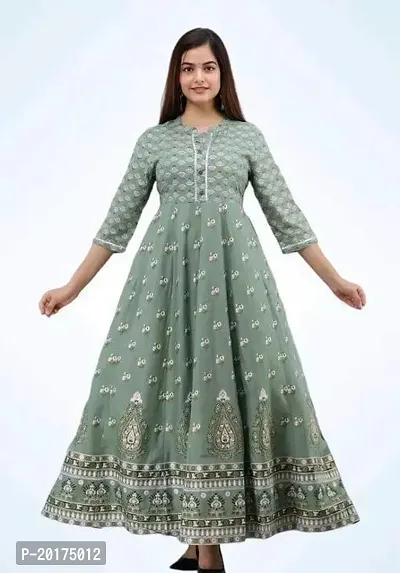 Stylish Rayon Anarkali Stitched Kurta For Women-thumb0