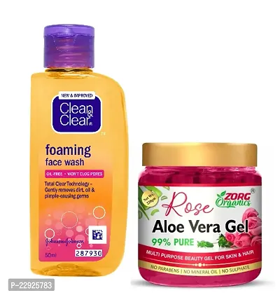 Clean  Clear foaming Face Wash Zorg Organics Rose Aloevera Gel