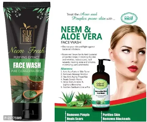 Silktree Neem Fresh Face Wash  OO-11 Neem  Aloe Vera Face Wash Pack of 2-thumb0