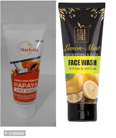 Staylesta PAPAYA FACE WASH  SILKTREE LEMON-MINT FACE WASH PACK OF 2-thumb0