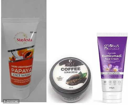 Staylesta papaya face wash  SILVI COFFEE Scrub Cream  globus KUMKUMADI FACE CREAM