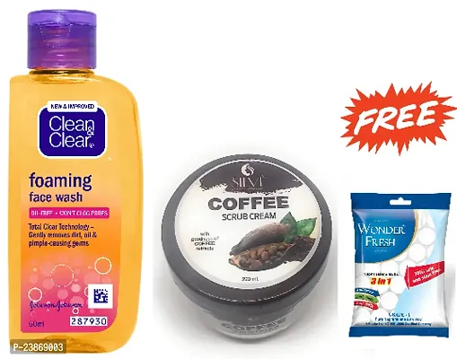 Clean  Clea foaming Face Wash-1  Silvi Coffee Scrub Cream-1 P2