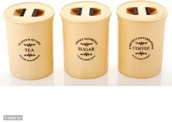 TEA, SUGAR ,COFFEE CANTAINER (PACK of 3)FOR KITCHEN,Storage Jar for Kitchen Can be used for multipurpose-thumb2