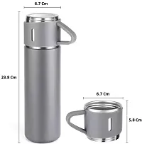 VACCUM FLASK SET,3 CUP SET GREY-thumb2